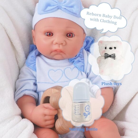16.14 in Full Silicone nude Reborn Baby Dolls BOY Lifelike Newborn Dolls Baby - Picture 5 of 7